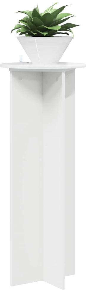 Augalų stovas 2 vnt. Itin blizgi balta Ø40 x 100 cm