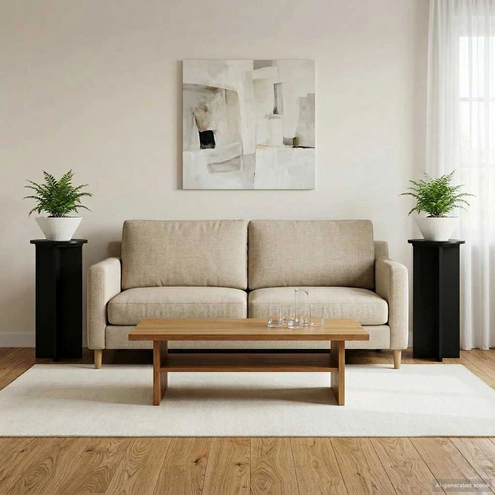 Augalų stovas 2 vnt. Juoda 29,5 x 29,5 x 60 cm Apdirbta mediena