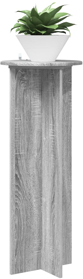 Augalų stovas 2 vnt. Pilka sonoma ąžuolo Ø40 x 100 cm