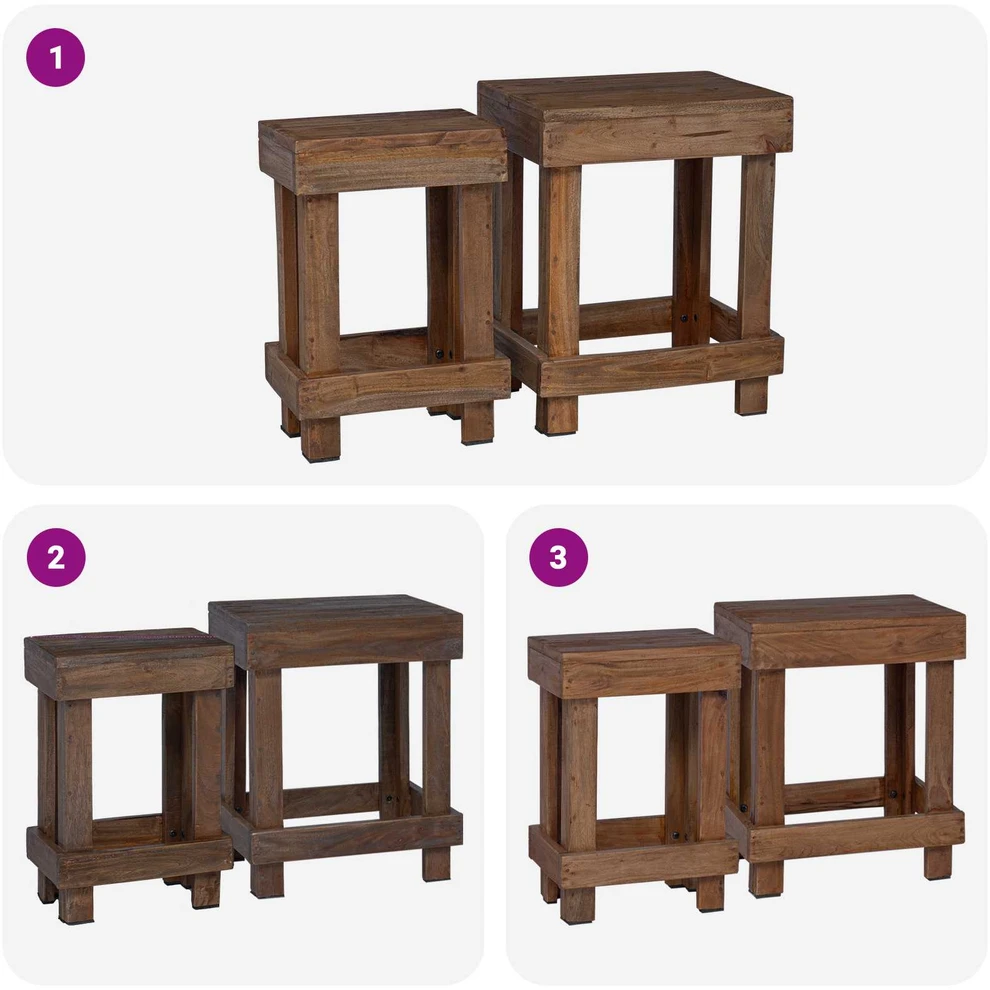 Augalų stovas 2 vnt. Ruda 70 x 11 x 27 cm Mahogany Medis