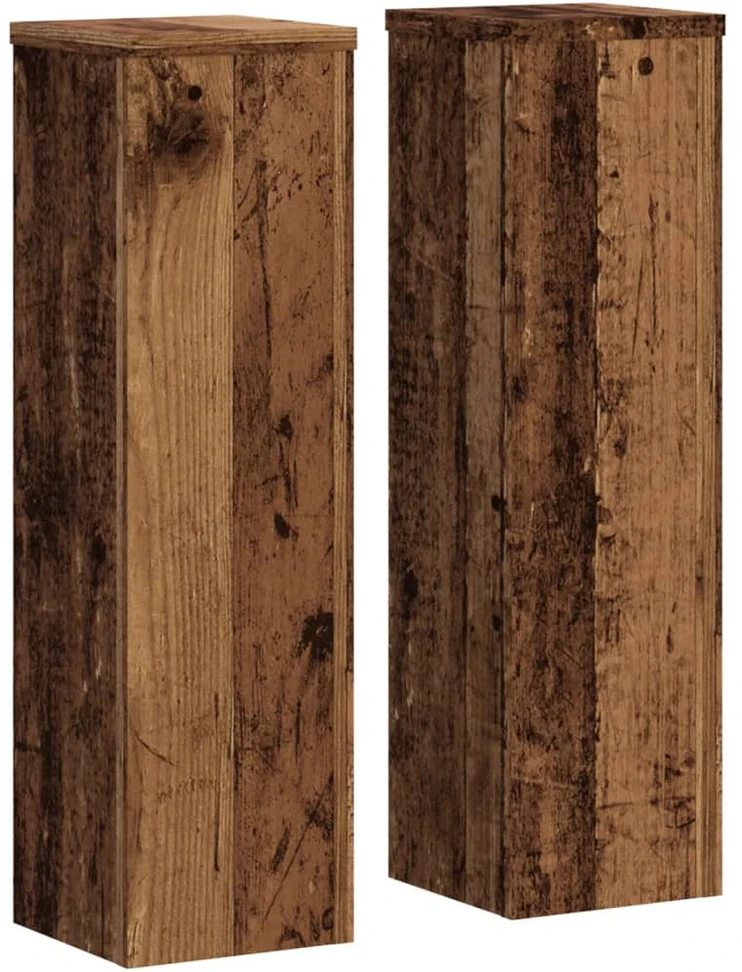 Stovai augalams, 2vnt., sendintos medienos, 17x17x60cm, mediena