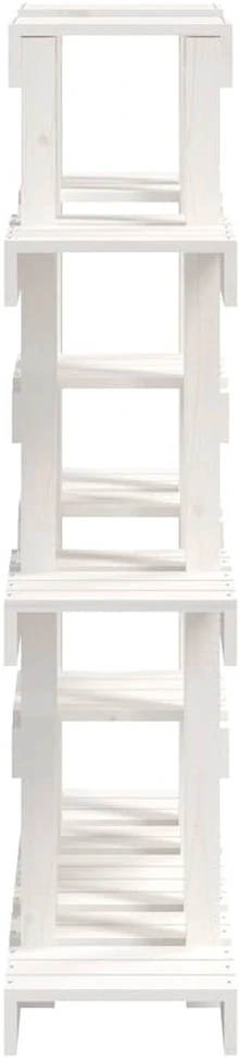 Augalų stovas, baltas, 104,5x25x109,5cm, pušies masyvas