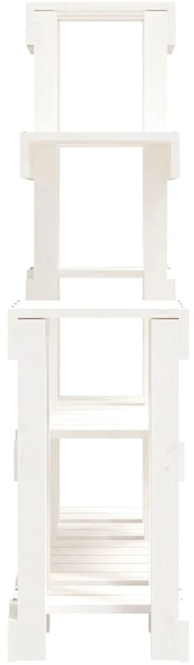 Augalų stovas, baltas, 92x25x97cm, pušies medienos masyvas