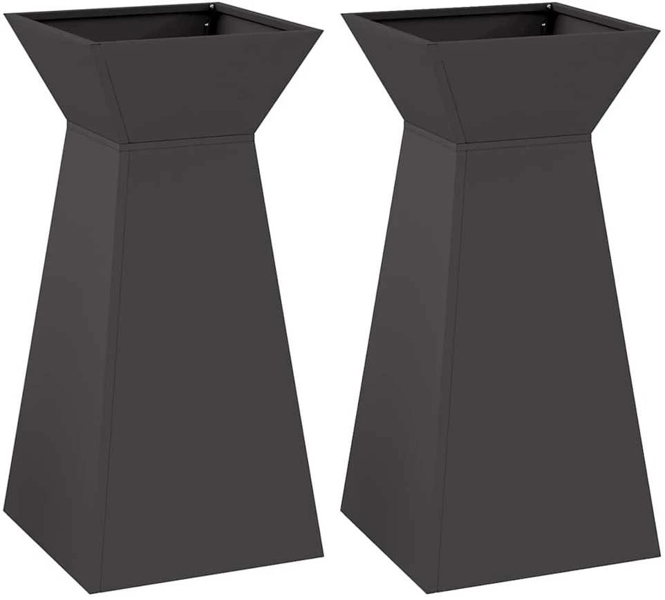 Stulpinis sodinukas 2 vnt. Juoda 35 x 35 x 73 cm