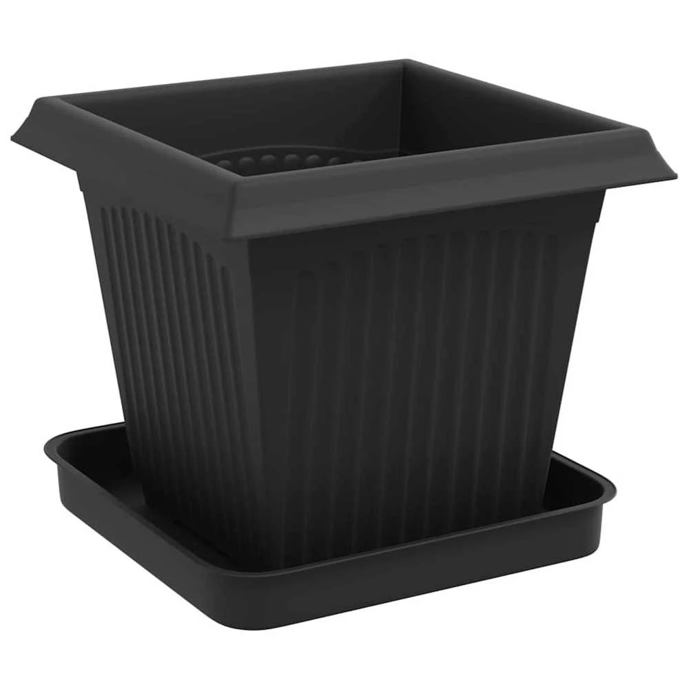Augalų vazonai 24 vnt. Juoda Plastmasė