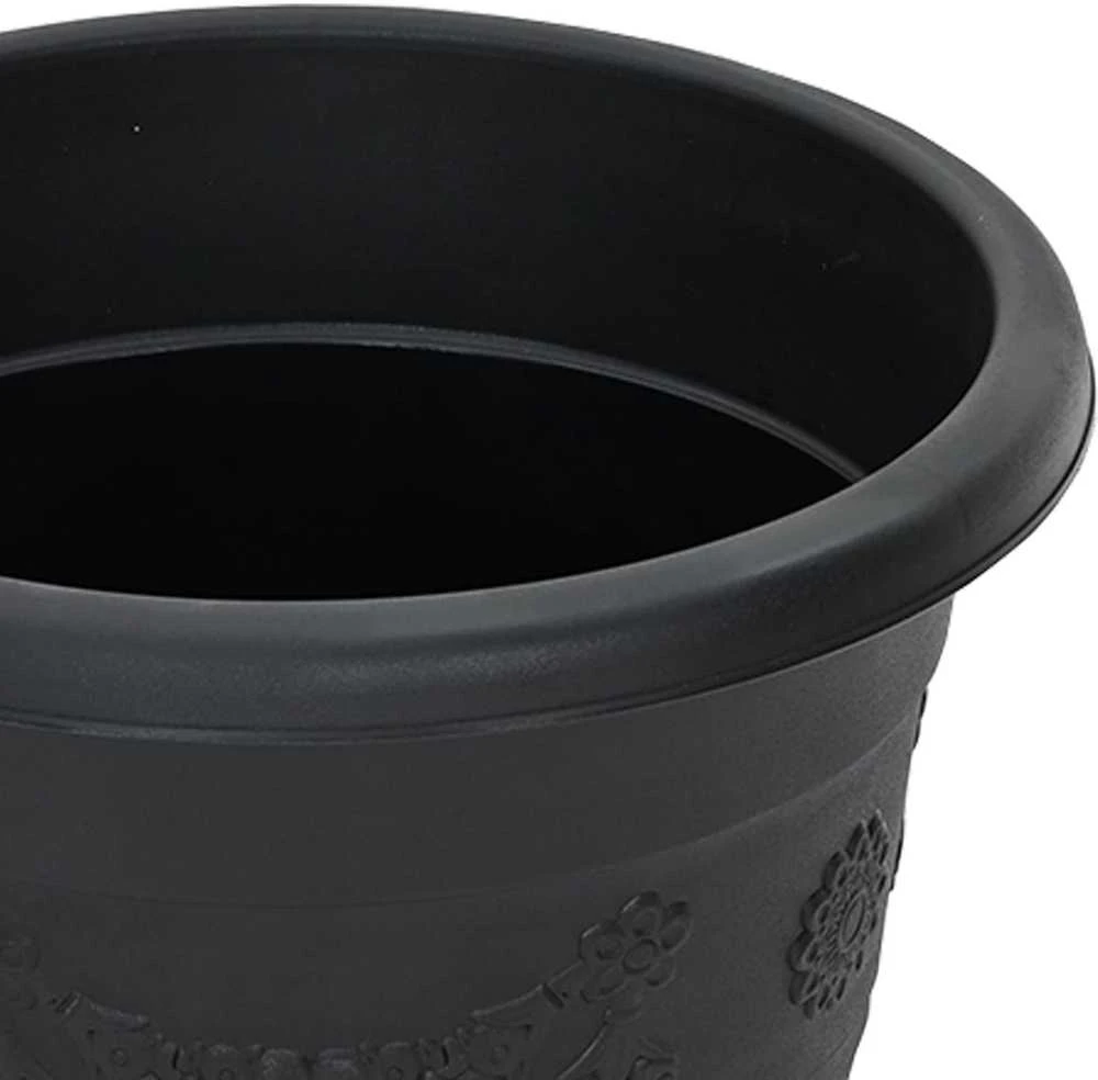 Augalų vazonai 24 vnt. Juoda Ø 22 x 18 cm Plastmasė