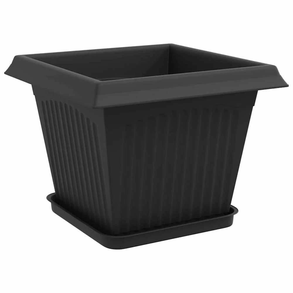 Augalų vazonai 24 vnt. Juoda Plastmasė