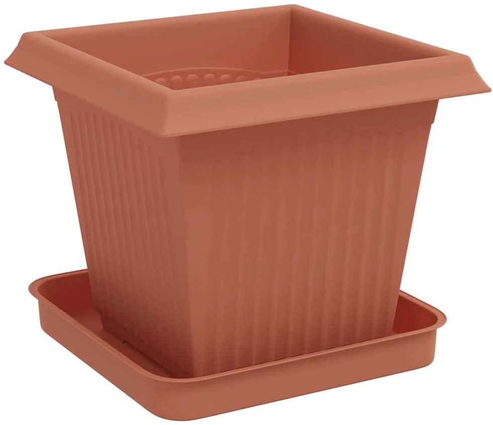Augalų vazonai 24 vnt. Raudona plyta Plastmasė
