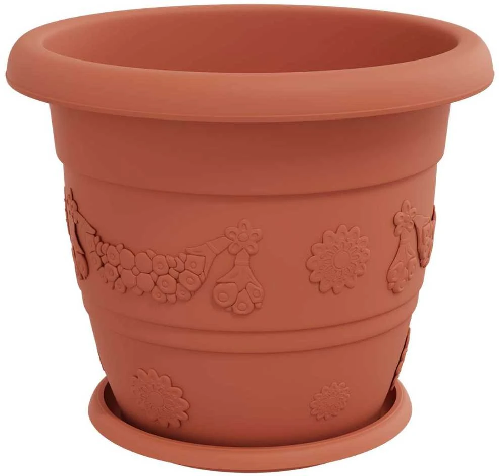 Augalų vazonai 24 vnt. Raudona plyta Ø 34 x 28 cm Plastmasė
