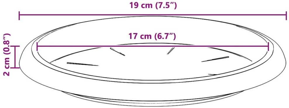 Augalų vazonai 24 vnt. Raudona plyta Ø 26 x 21.5 cm Plastmasė