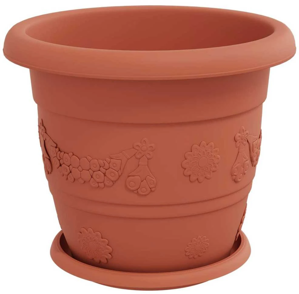 Augalų vazonai 24 vnt. Raudona plyta Ø 30 x 25 cm Plastmasė