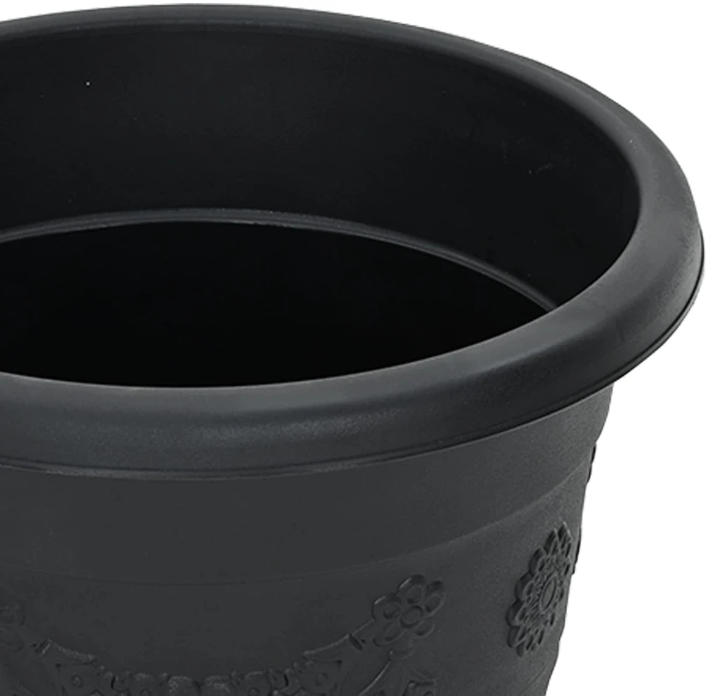 Augalų vazonai 24 vnt. Juoda Ø 26 x 21.5 cm Plastmasė