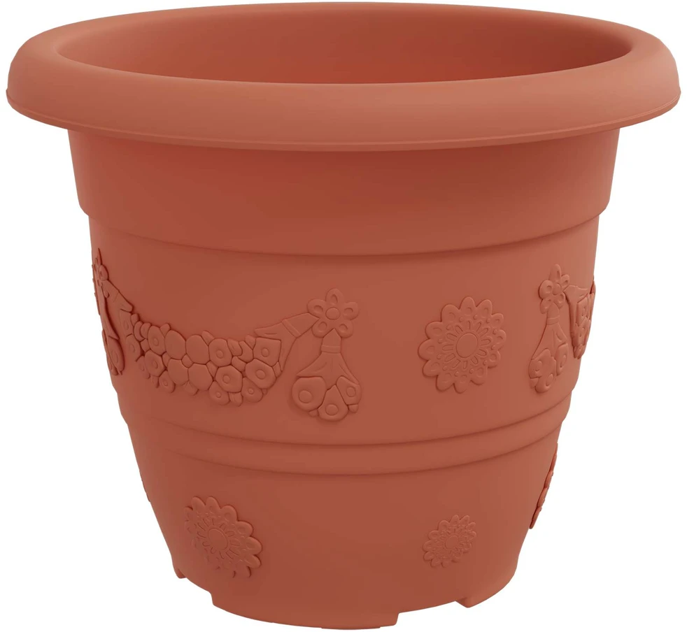 Augalų vazonai 24 vnt. Raudona plyta Ø 22 x 18 cm Plastmasė