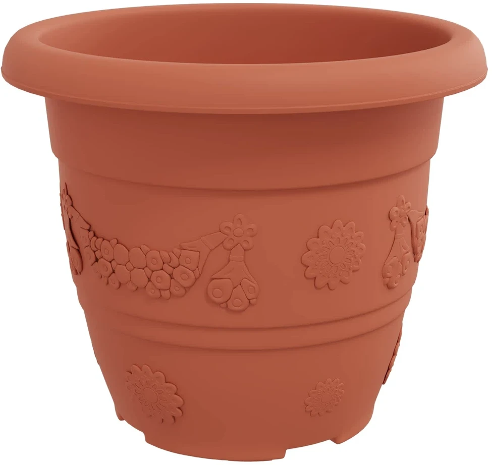 Augalų vazonai 24 vnt. Raudona plyta Ø 30 x 25 cm Plastmasė