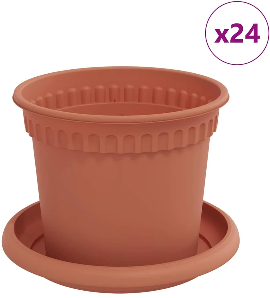 Lova Augalų vazonai 24 vnt. Raudona plyta Plastmasė