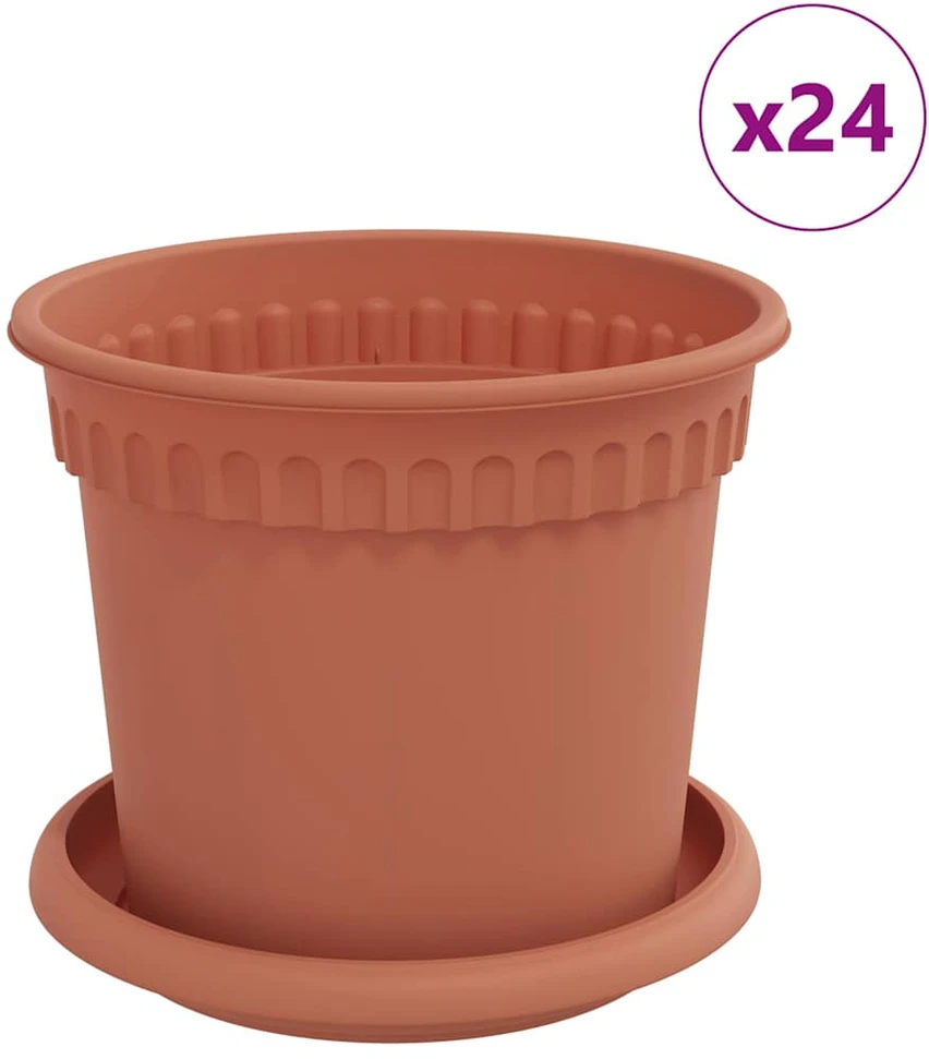 Lova Augalų vazonai 24 vnt. Raudona plyta Plastmasė