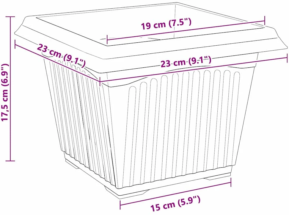 Augalų vazonai 24 vnt. Raudona plyta Plastmasė
