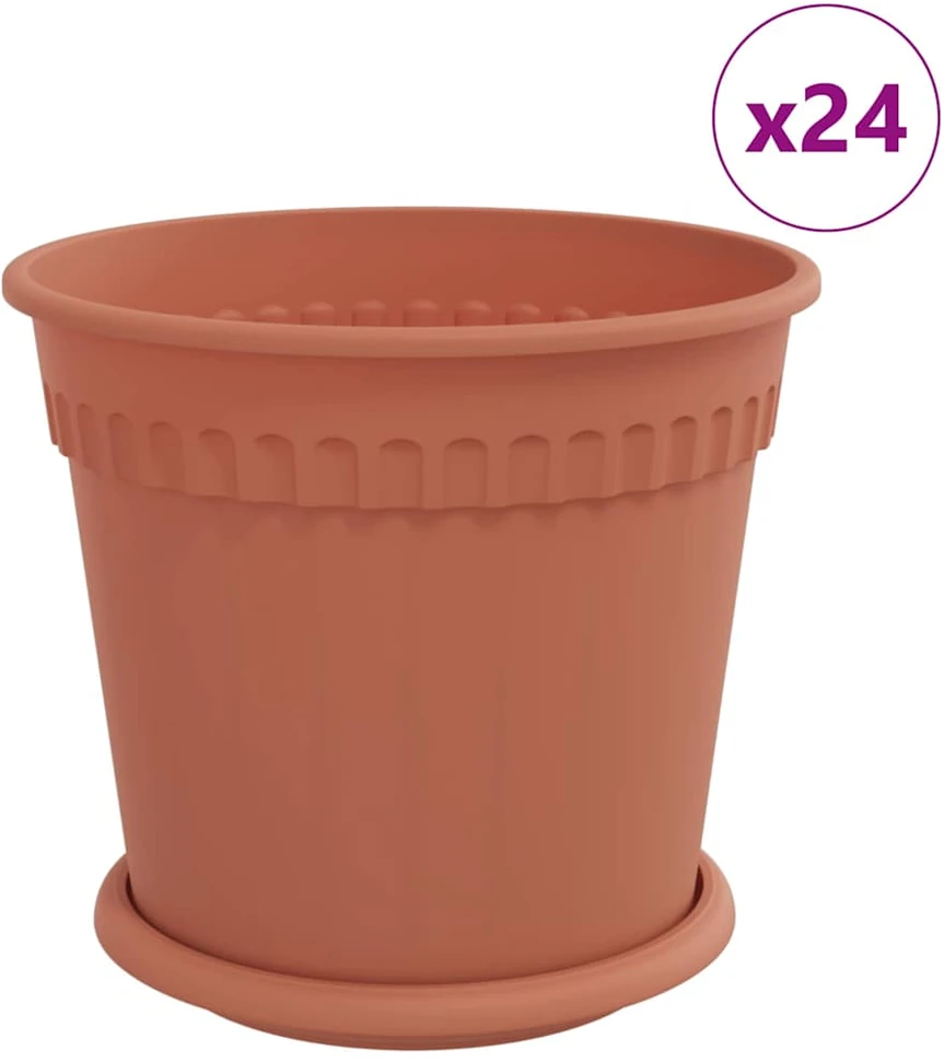 Lova Augalų vazonai 24 vnt. Raudona plyta Plastmasė