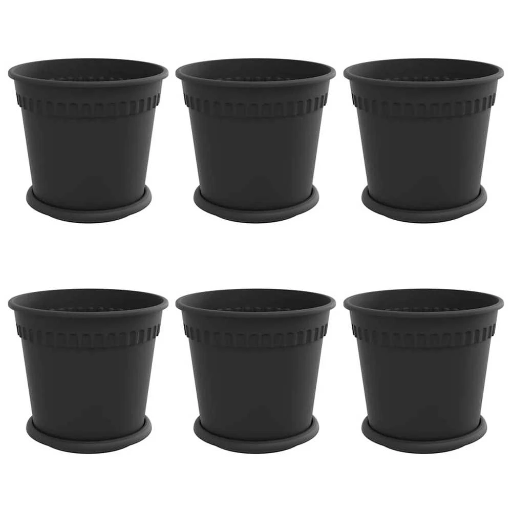 Lova Augalų vazonai 6 vnt. Juoda Plastmasė