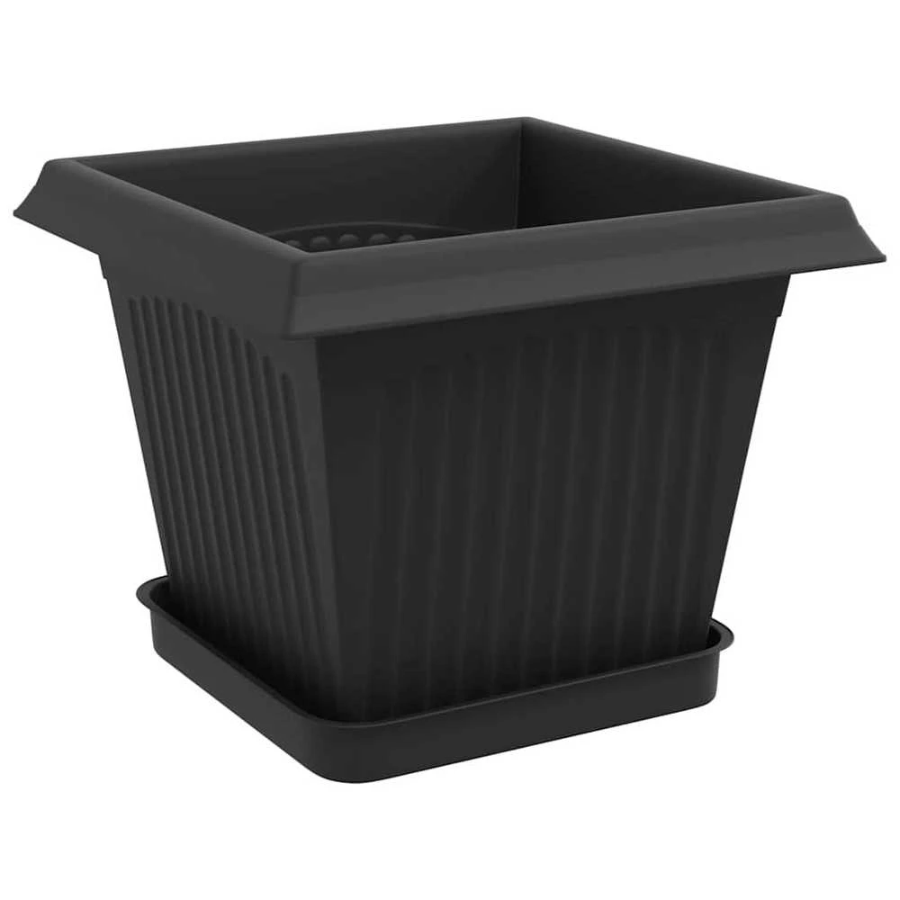 Augalų vazonai 6 vnt. Juoda Plastmasė