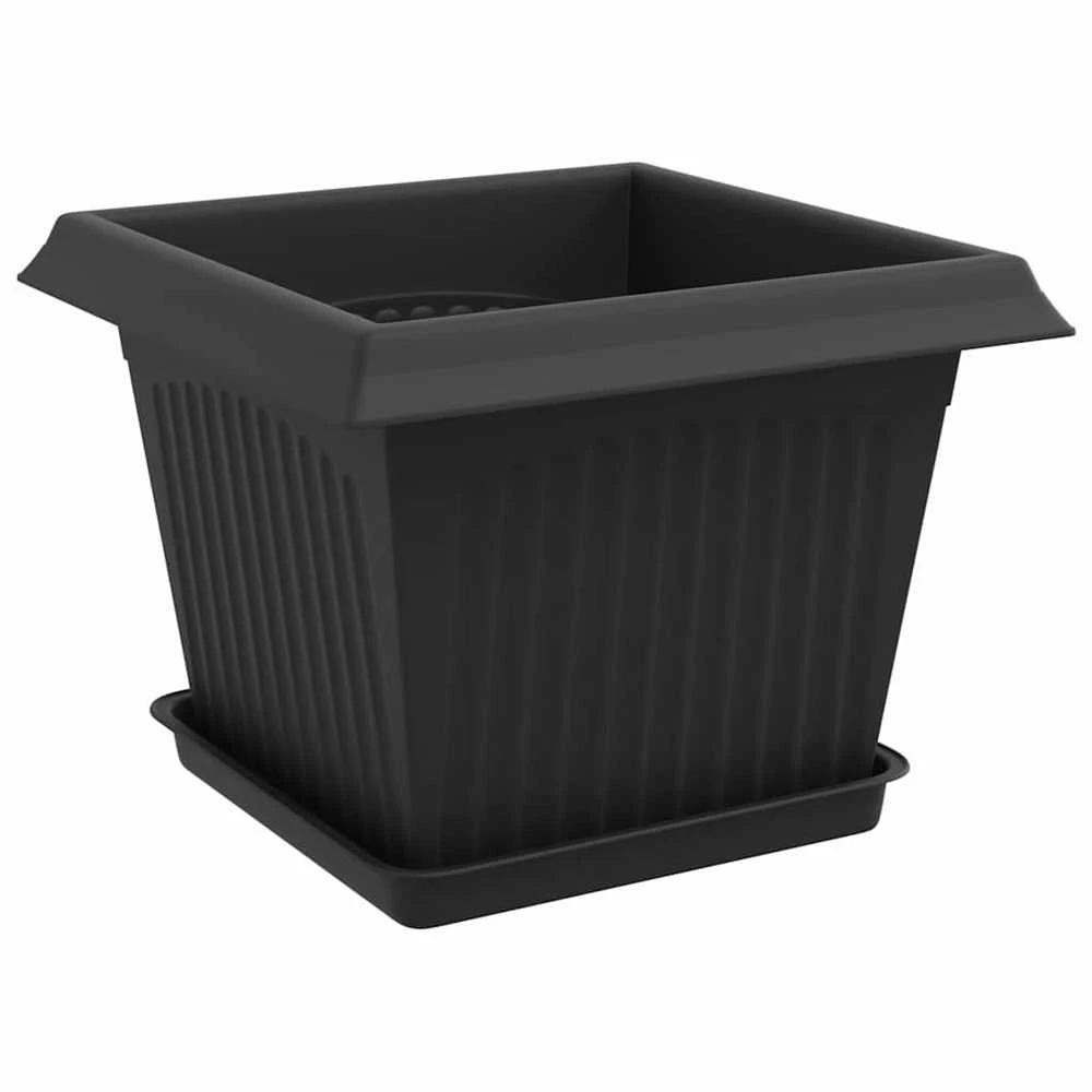 Augalų vazonai 6 vnt. Juoda Plastmasė