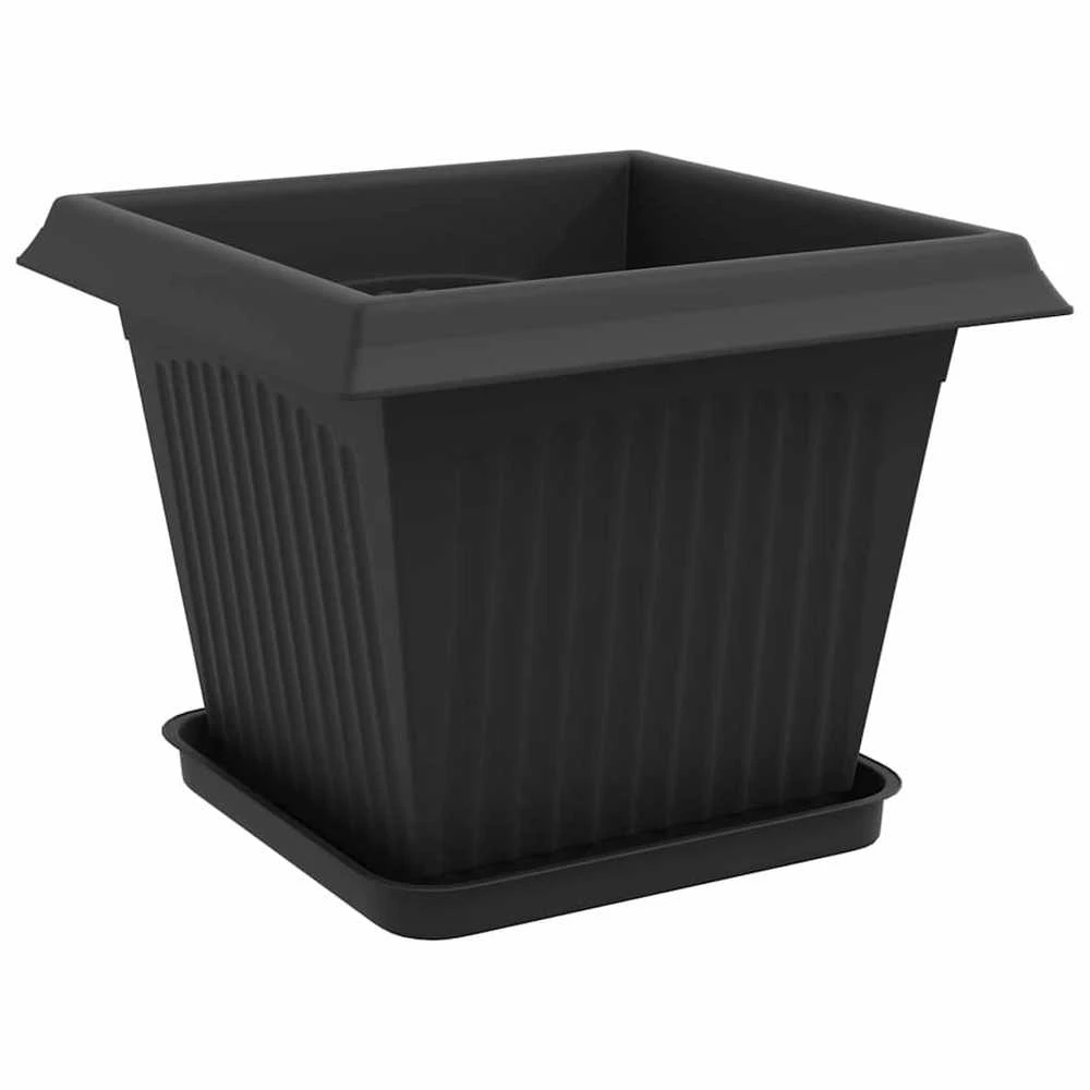 Augalų vazonai 6 vnt. Juoda Plastmasė
