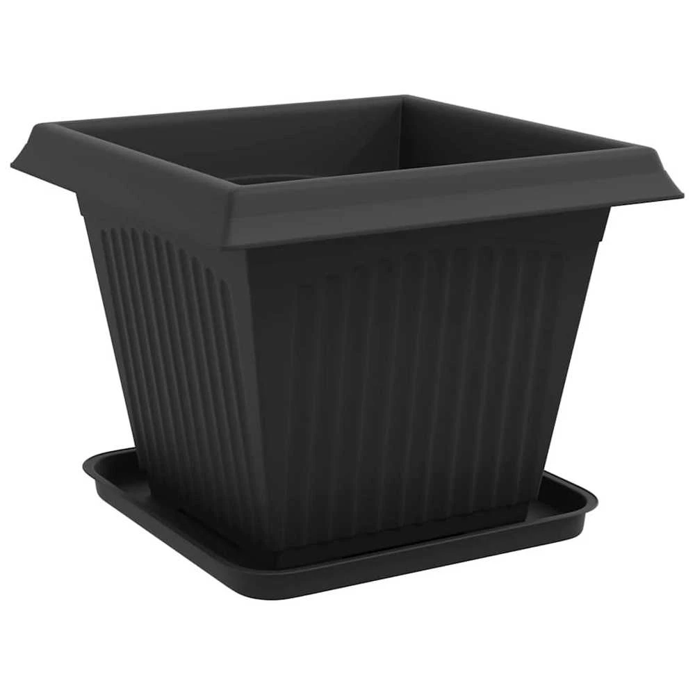 Augalų vazonai 6 vnt. Juoda Plastmasė