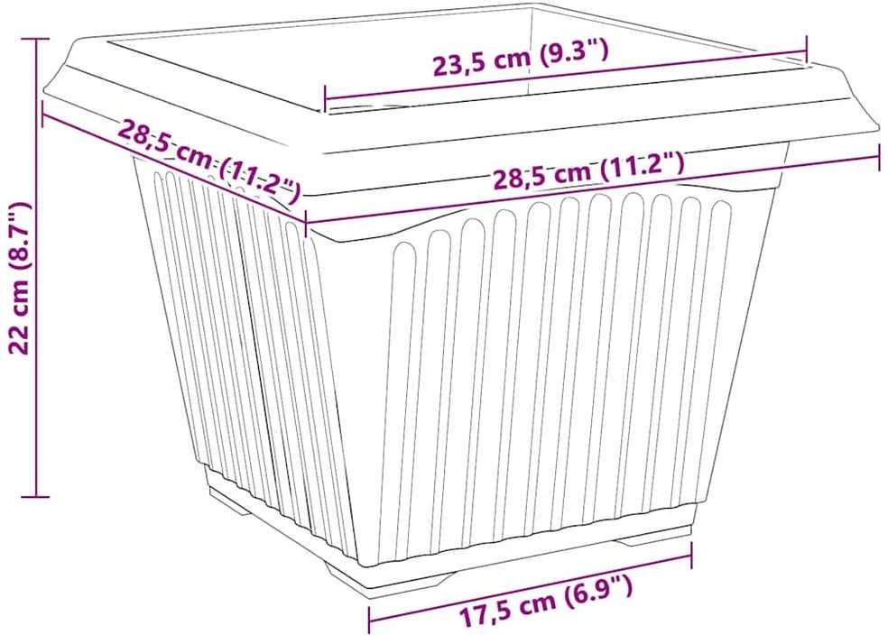 Augalų vazonai 6 vnt. Raudona plyta Plastmasė
