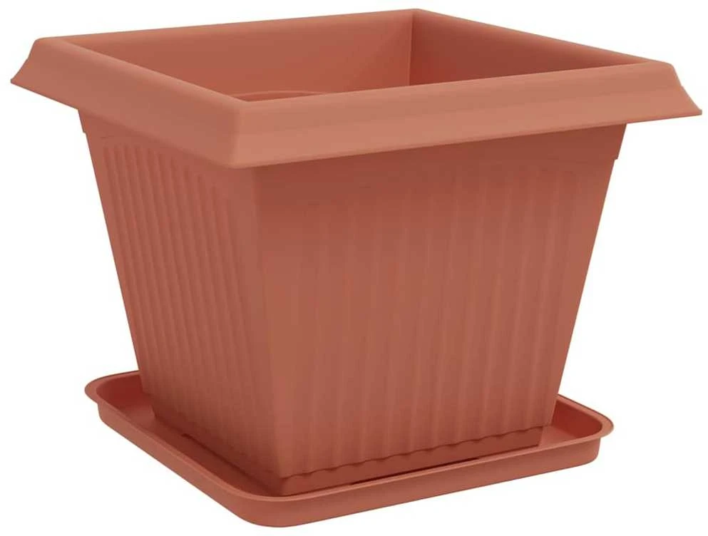 Augalų vazonai 6 vnt. Raudona plyta Plastmasė