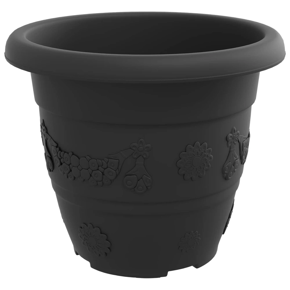 Augalų vazonai 6 vnt. Juoda Ø 22 x 18 cm Plastmasė