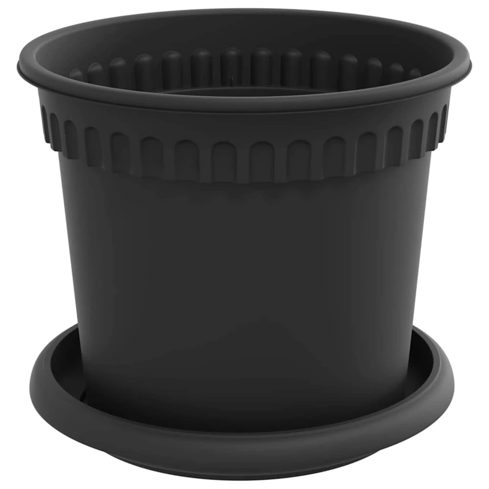 Augalų vazonai 6 vnt. Juoda Plastmasė