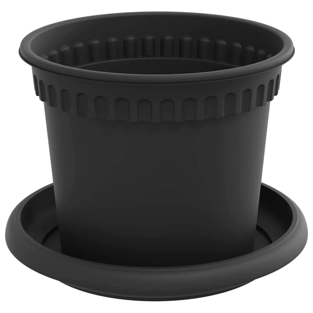 Augalų vazonai 6 vnt. Juoda Plastmasė