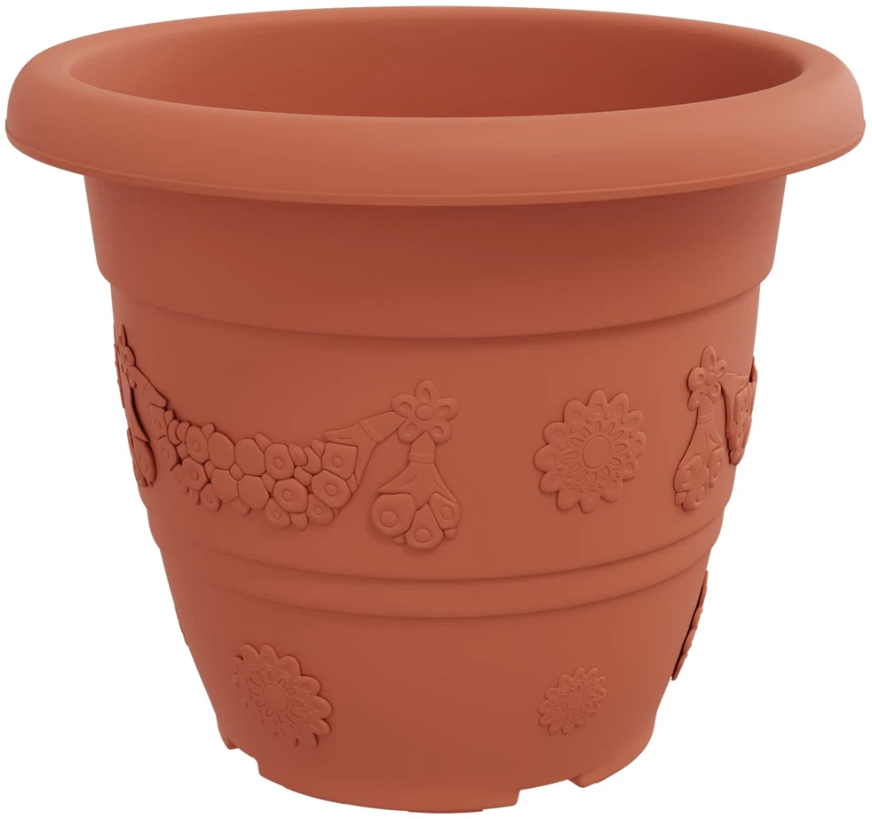 Augalų vazonai 6 vnt. Raudona plyta Ø 39 x 32 cm Plastmasė