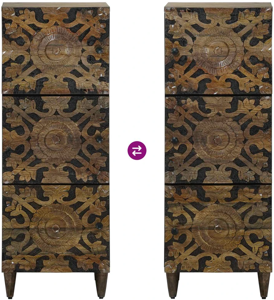 Aukšta lenta Ruda 40 x 33,5 x 110 cm Kietas mango medis