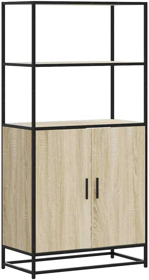 aukšta lenta Sonoma ąžuolas 68x35x139 cm Mediena ir metalas