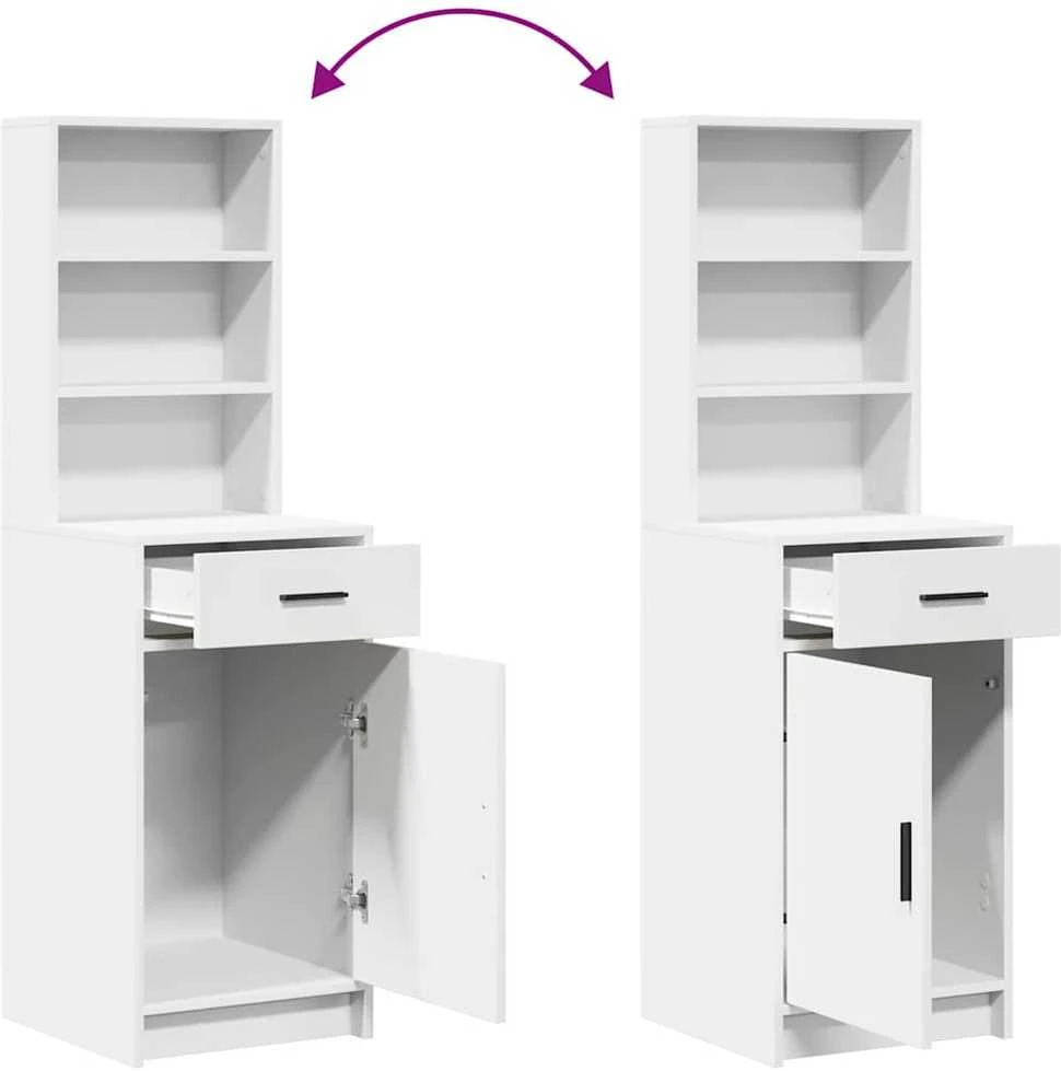 Aukštas spintelė Balta 41 x 40 x 135 cm Apdirbta mediena