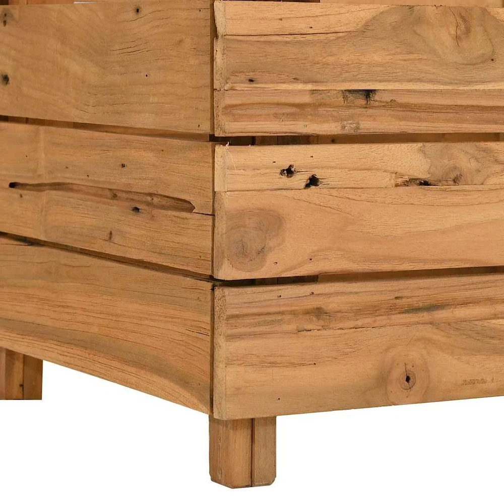 Aukštas lovelis, 100x40x38cm, perdirbtas tikmedis ir plienas