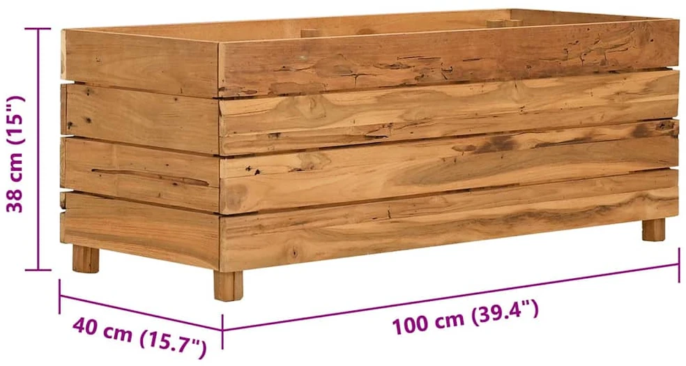 Aukštas lovelis, 100x40x38cm, perdirbtas tikmedis ir plienas