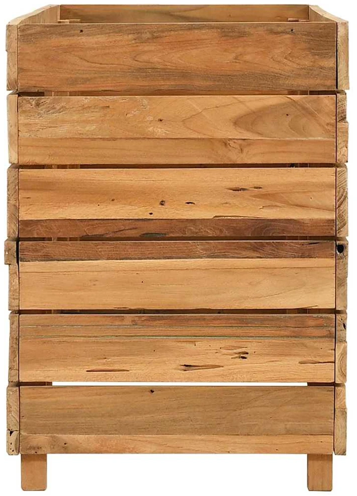 Aukštas lovelis, 100x40x55cm, perdirbtas tikmedis ir plienas