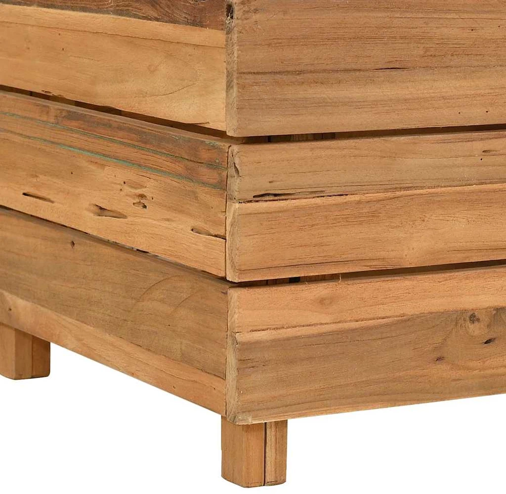 Aukštas lovelis, 100x40x55cm, perdirbtas tikmedis ir plienas