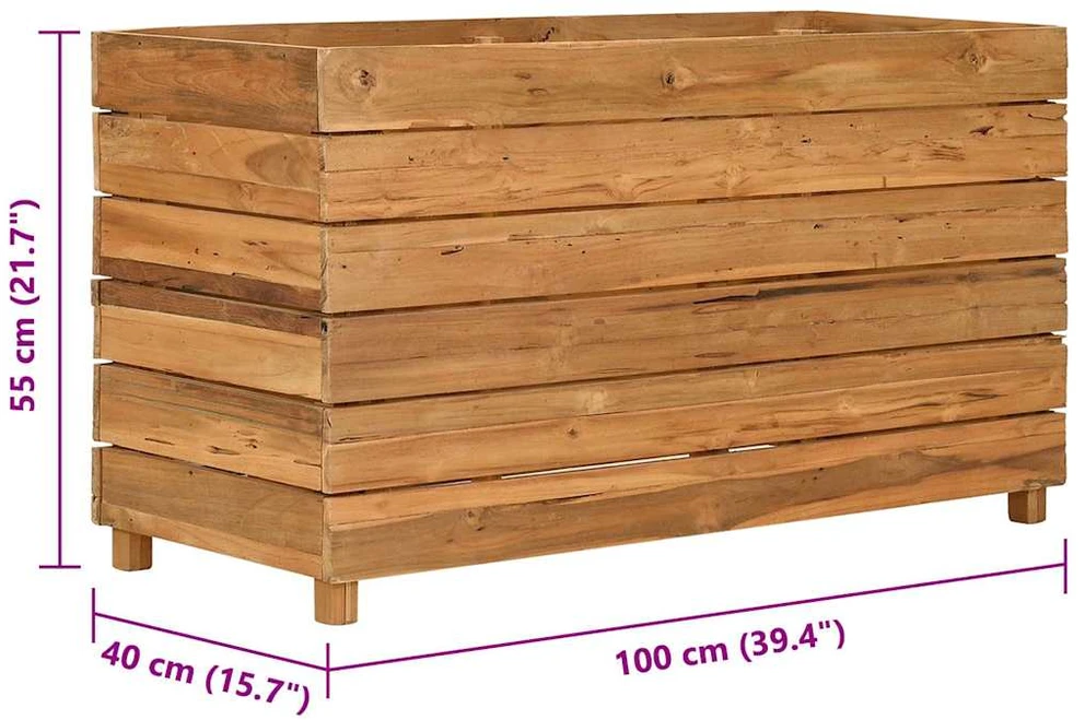 Aukštas lovelis, 100x40x55cm, perdirbtas tikmedis ir plienas