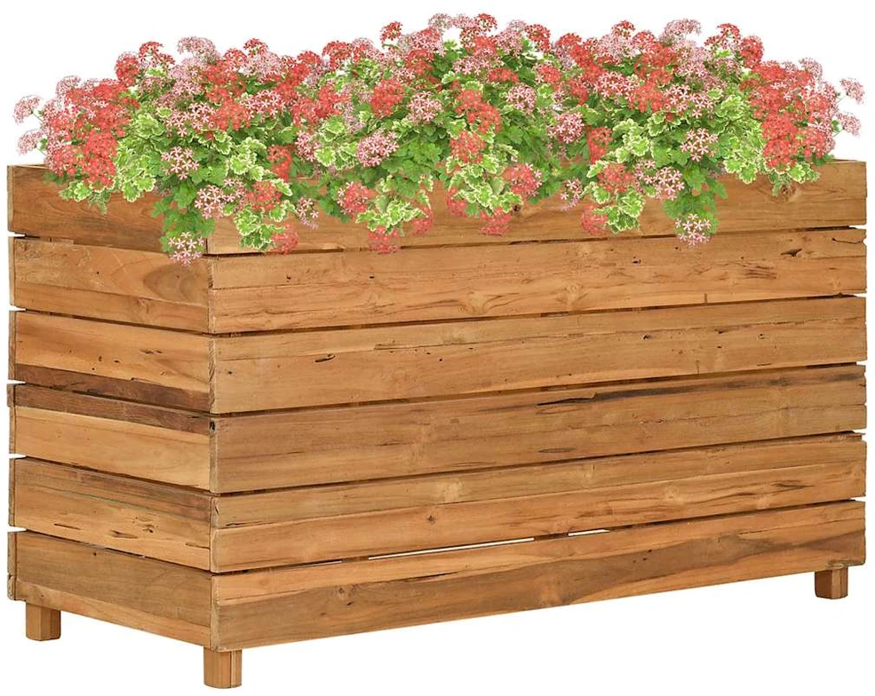 Aukštas lovelis, 100x40x55cm, perdirbtas tikmedis ir plienas