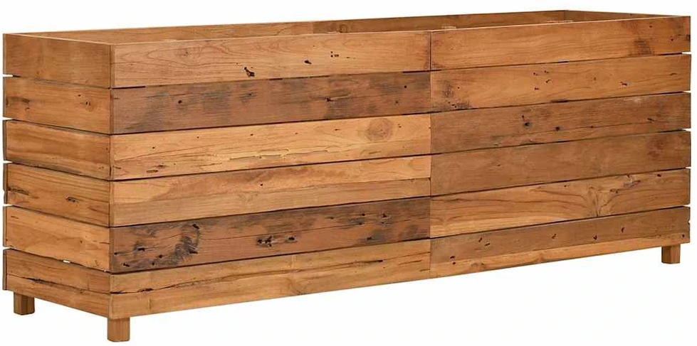 Aukštas lovelis, 150x40x55cm, perdirbtas tikmedis ir plienas