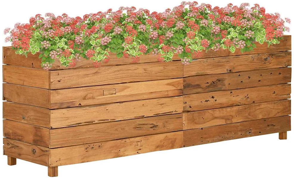 Aukštas lovelis, 150x40x55cm, perdirbtas tikmedis ir plienas