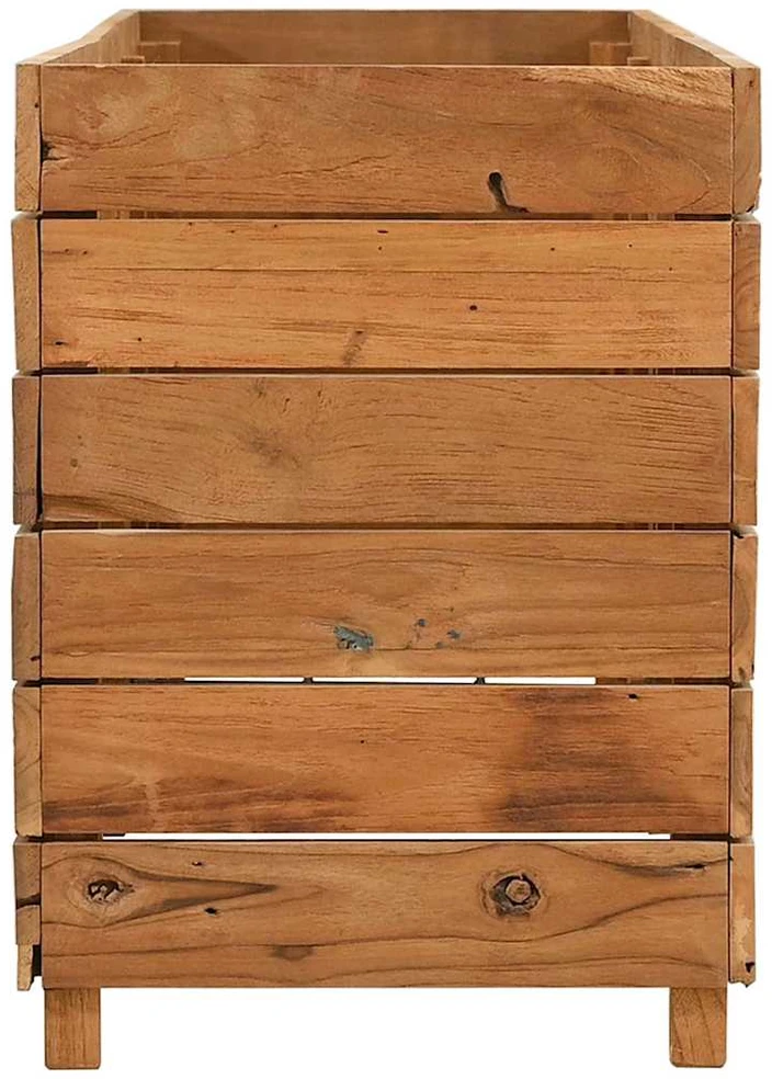 Aukštas lovelis, 150x40x55cm, perdirbtas tikmedis ir plienas