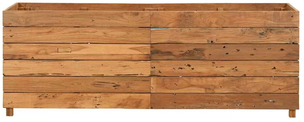 Aukštas lovelis, 150x40x55cm, perdirbtas tikmedis ir plienas