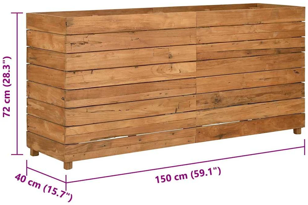 Aukštas lovelis, 150x40x72cm, perdirbtas tikmedis ir plienas