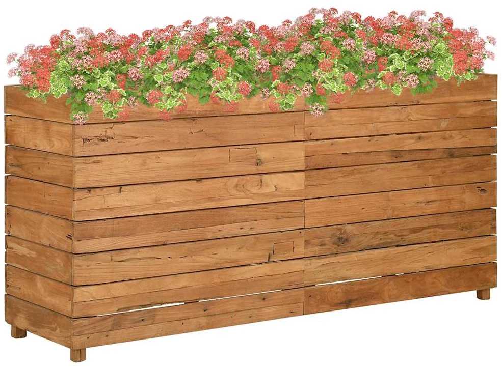 Aukštas lovelis, 150x40x72cm, perdirbtas tikmedis ir plienas