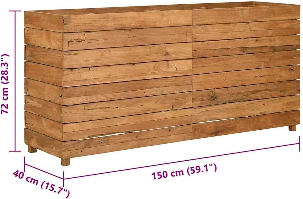 Aukštas lovelis, 150x40x72cm, perdirbtas tikmedis ir plienas