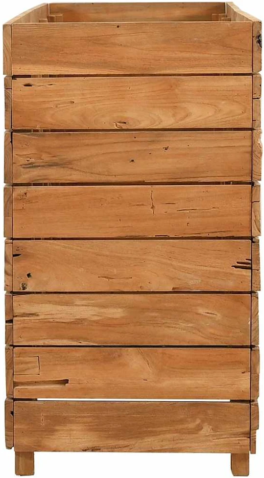 Aukštas lovelis, 150x40x72cm, perdirbtas tikmedis ir plienas